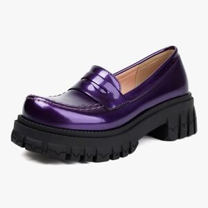 Purple Chunky Loafers for Women